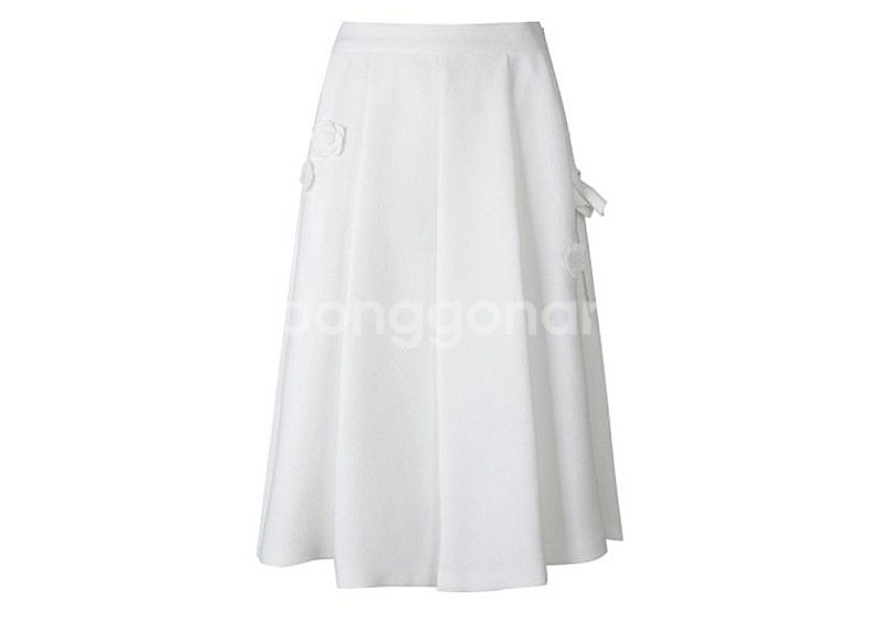 듀엘(DEWL) 플라워 장식 플레어 스커트 55--0