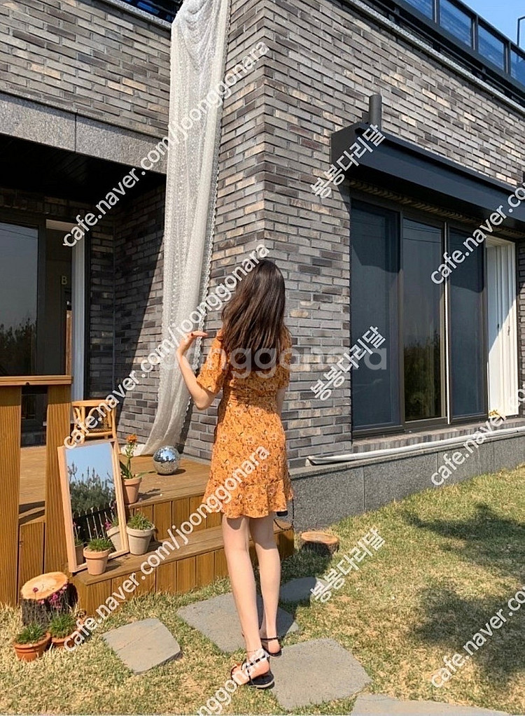 블루민 러블리 랩 원피스 미니 오렌지 M--2