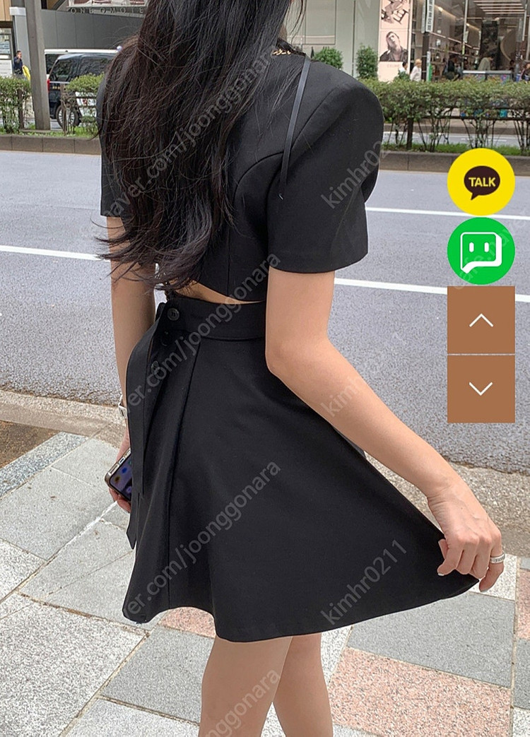 더핀 캔디 블라우스+ 캔디스커트 블랙 세트--8