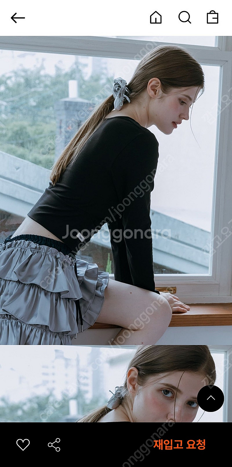 모이페어 셔링 버튼 스퀘어 탑 새상품--1