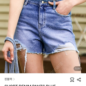 핀블랙 데님 숏팬츠 S 새상품