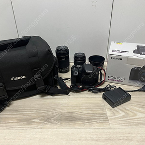 캐논 EOS 800D 풀박스+번들렌즈+헝그리망원+가방