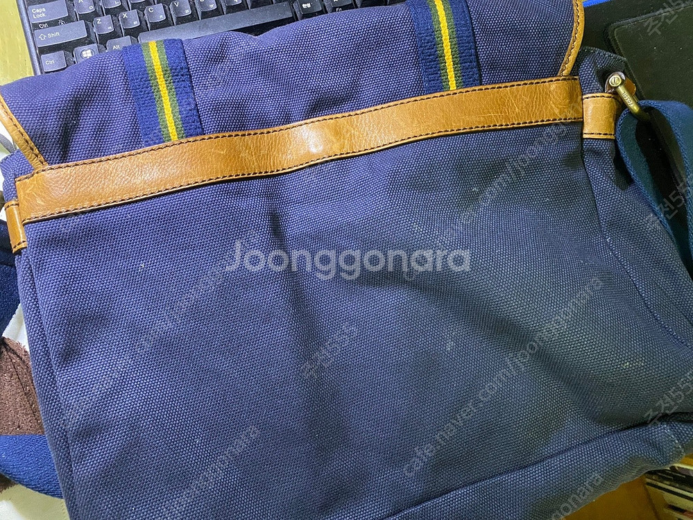 Fossil.파슬. 캔버스 가죽배색 크로스백,--7