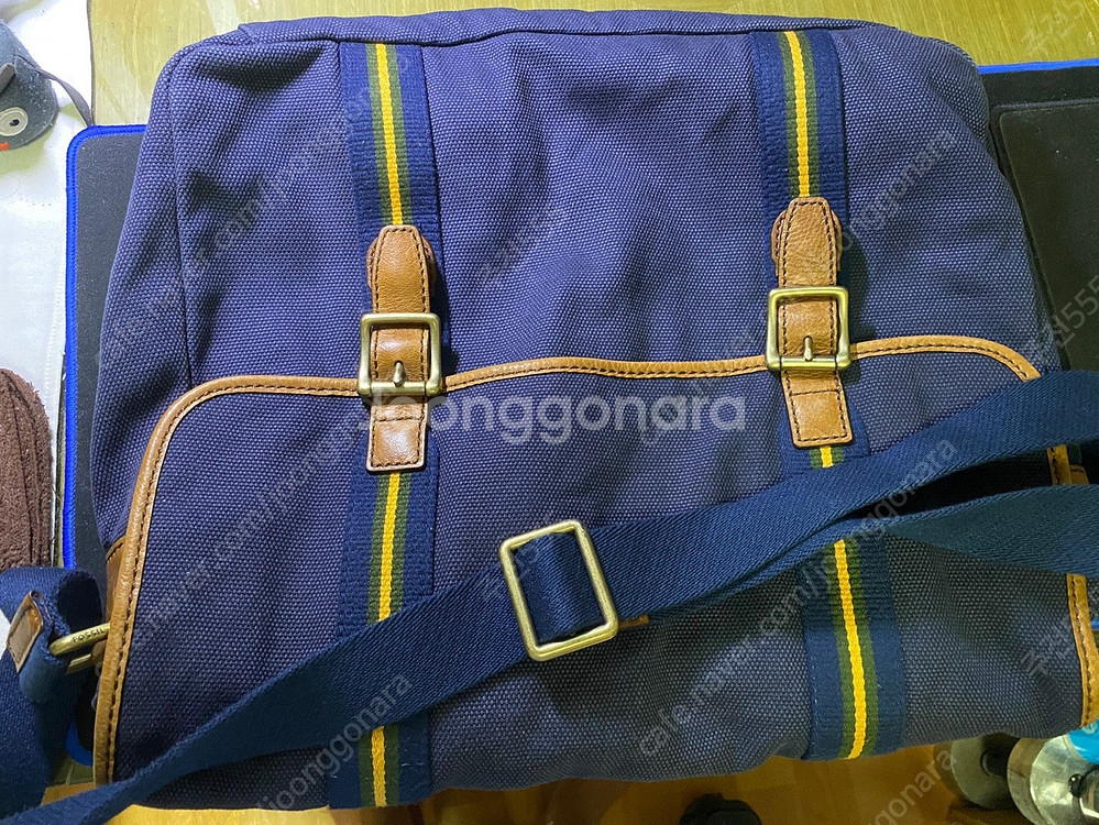 Fossil.파슬. 캔버스 가죽배색 크로스백,--8