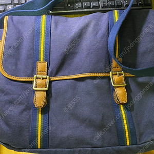 Fossil.파슬. 캔버스 가죽배색 크로스백,