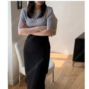 르티에 스무디 플리츠 티셔츠 블루그레이