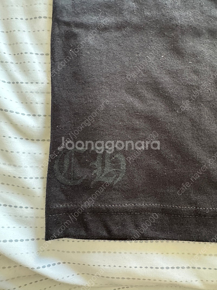 크롬하츠 블랙 반팔 포켓 크루 블루 로고 2XL--4