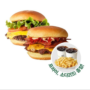 (32,400>20,900원) 쉐이크쉑 쉑쉑버거 Shack 마니아 세트 (2인 세트)