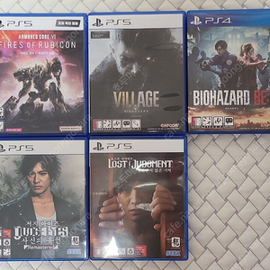Ps5 아머드코어6 루비콘의화염 바이오하자드 빌리지 바이오하자드 re2 저지아이즈 사신의 유언 로스트저지먼트 심판받지않은기억 게임 타이틀 팝니다