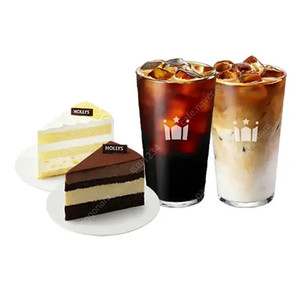 할리스 아메리카노R + 카페 라떼R + 트리플 초코 케이크 + 꿀고구마 카스텔라 케이크