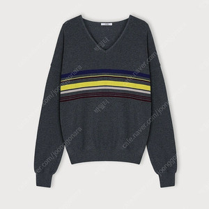 에토스 LIGHT STRIPE KNIT 그레이 새상품