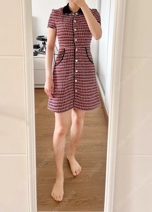 마쥬 트위드 원피스 레드 38 새상품--1