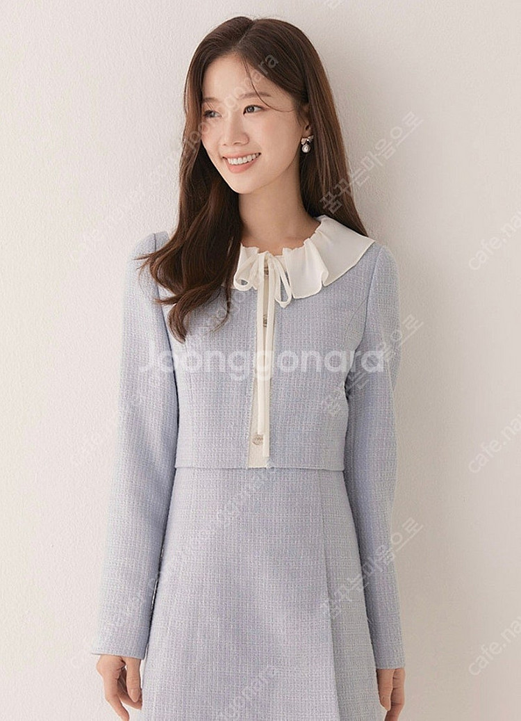 로엠 배색 트위드 플리츠 원피스--0