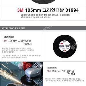 헨드 그라인더날 3M 절단석 4인치