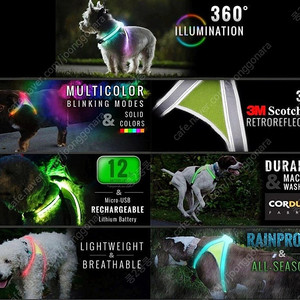 밤산책 니드포펫 녹스기어(noxgear) 라이트하운드 LED 하네스(44~76cm)