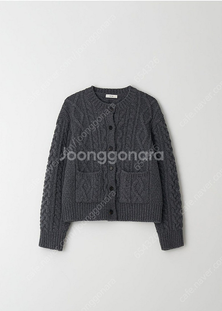[새 제품]더 라이 케이블 라운드 가디건(차콜)--8