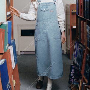 [새 제품]크랜본 포켓 포인트 데님 오버롤 원피스(Blue stripe)