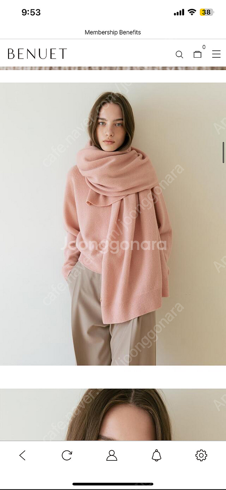 베뉴엣 뎀버 머플러 핑크컬러--4