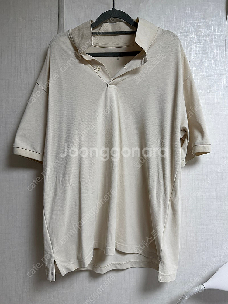 무신사 릴렉스 핏 피케 폴로 셔츠 크림--1