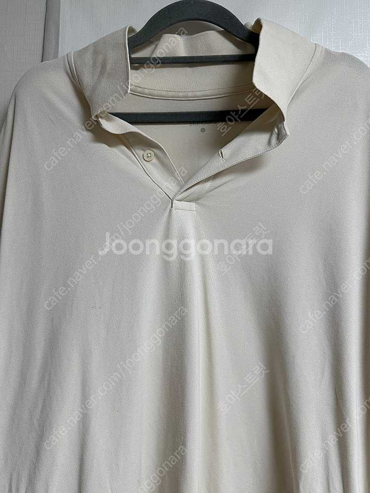 무신사 릴렉스 핏 피케 폴로 셔츠 크림--2