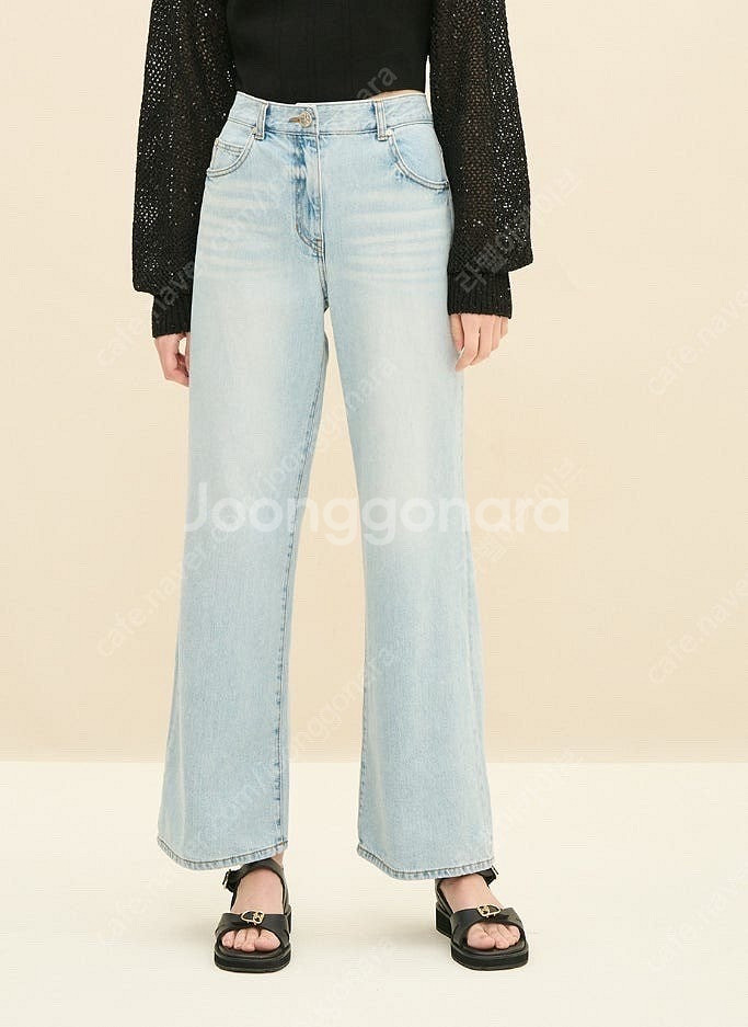 타임 와이드 데님 팬츠 한섬--0