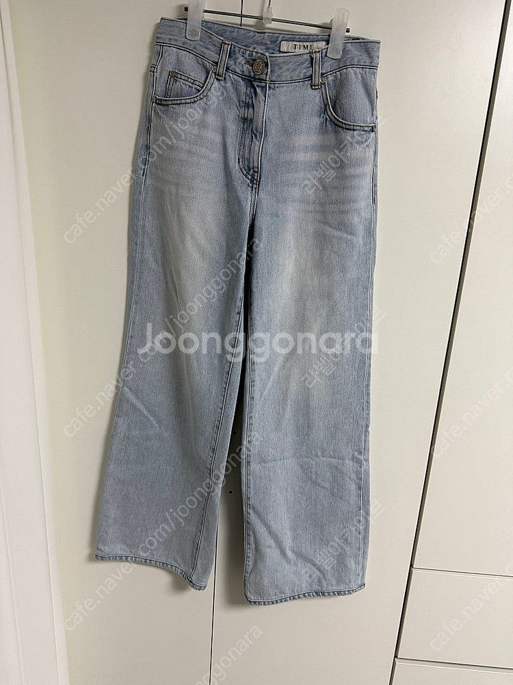 타임 와이드 데님 팬츠 한섬--1
