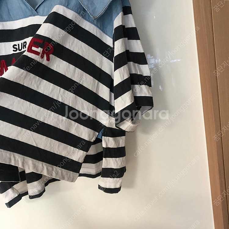 한섬 시스템 22년 세일러 칼라 스트라이프 티셔츠 원마...--7