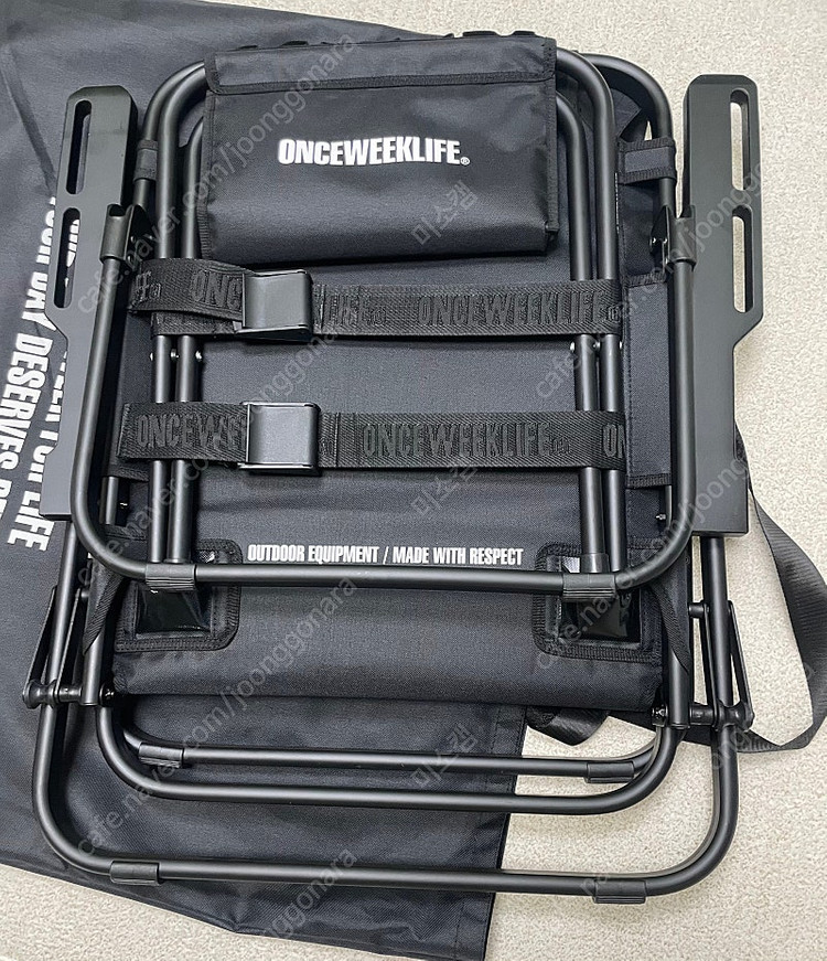 원스위크라이프 캠핑 접이식 베드 체어 블랙--2