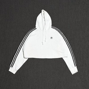 adidas 아디다스 오버핏 크롭 화이트 후드티 판매합니다