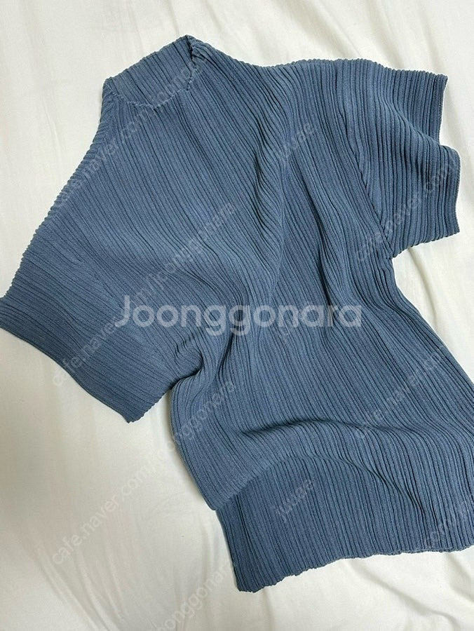 르917 모크넥 플리츠 탑 애쉬블루 36 Le17septembre 르917 pleated cow--2