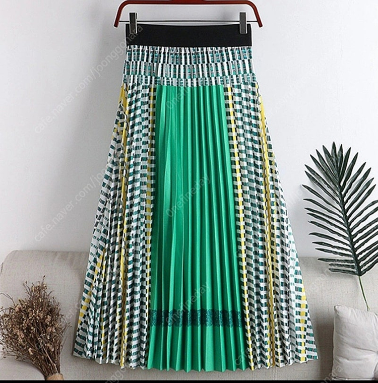 [새상품] 수입 패턴 주름 롱스커트--2