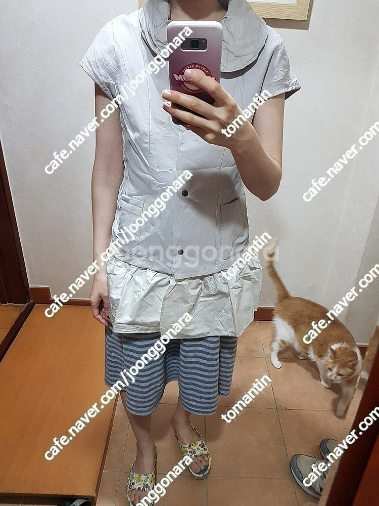 시부야109 양가죽 콤비네이션 조끼 베스트 55사이즈 새상품 삼만원--7