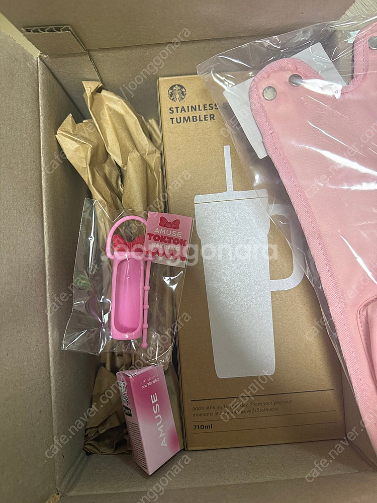 스타벅스 단테텀블러 쿨핑크. 웜피치. 텀케이스세트--1