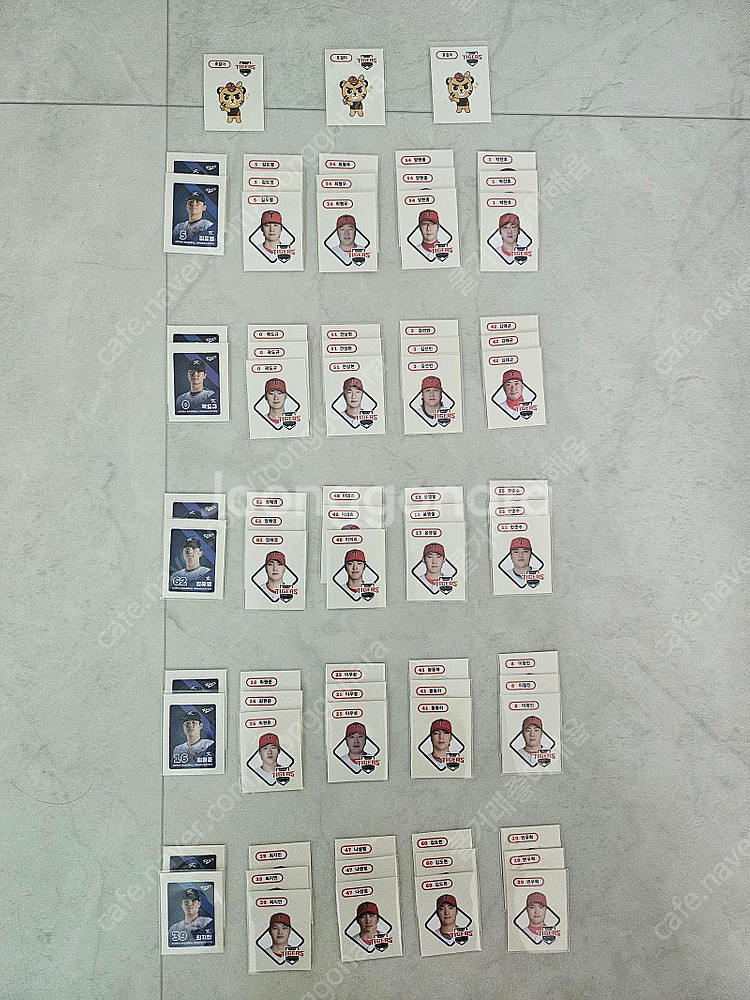 kbo 크보 띠부씰 기아 선수들 25명, 유니폼 25장--0