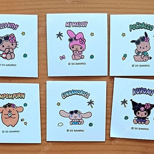 올리브영 산리오 팝업 한정 스티커씰 6종 모두 일괄