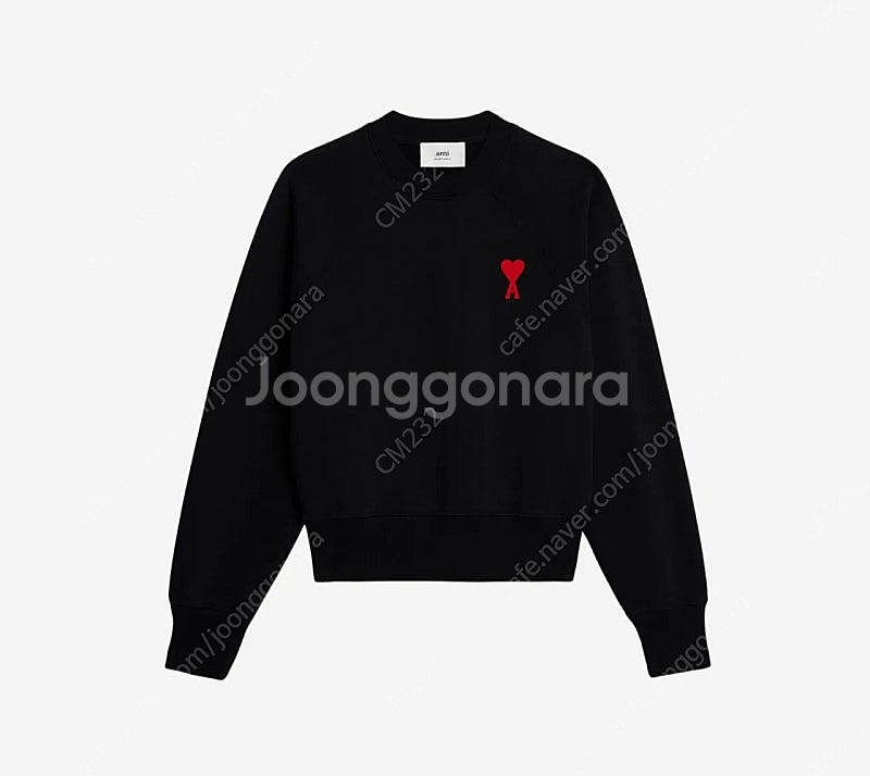 24fw 아미 스몰하트 맨투맨 티셔츠 블랙 색상 XL사...--1