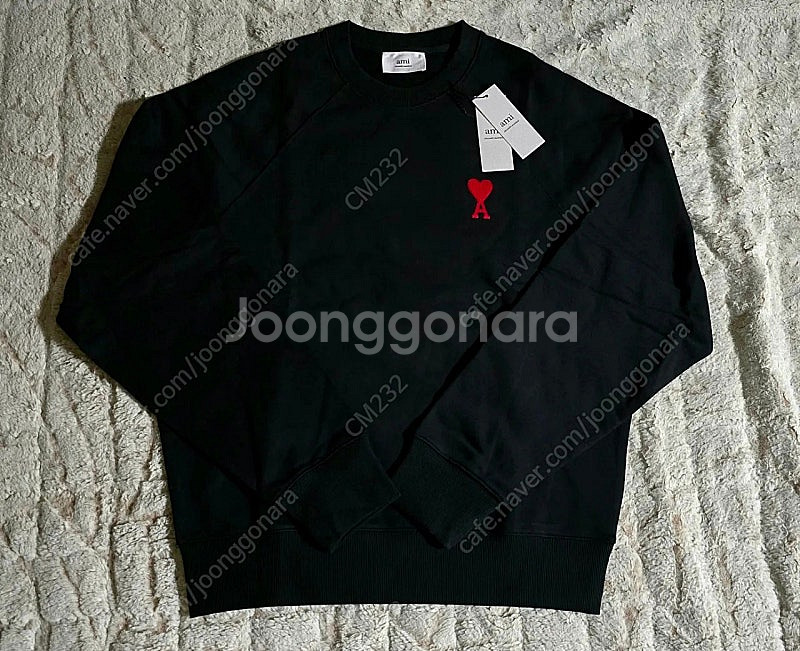 24fw 아미 스몰하트 맨투맨 티셔츠 블랙 색상 XL사...--0