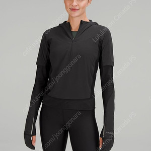 룰루레몬 웜업 러닝집업 자켓 [새상품] Senseknit Composite Running Jacket 블랙 사이즈4