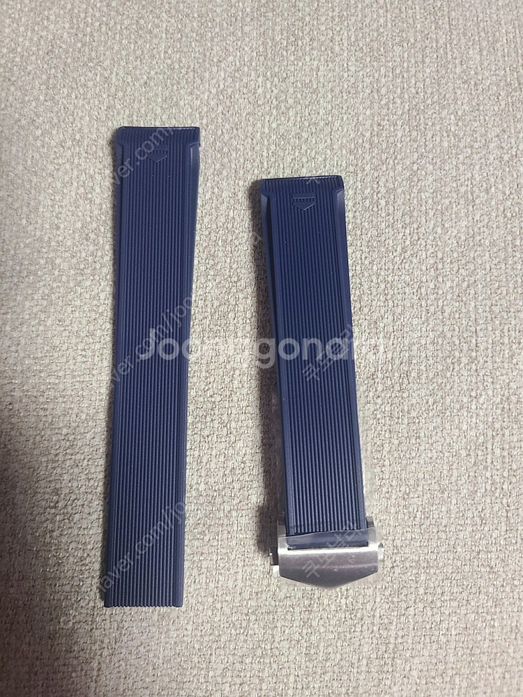22mm 네이비 러버 스트랩 밴드 태그호이어 호환 디버...--0
