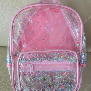 유아 투명 핑크 글리터 가방