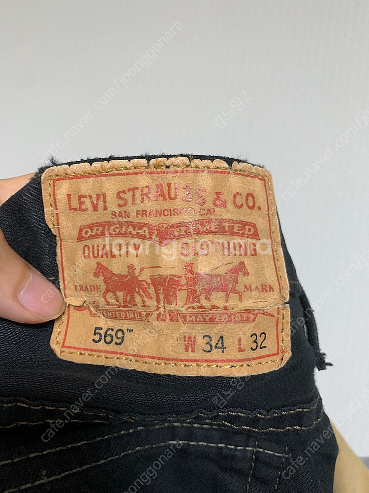 리바이스 569 스트레이트 블랙진 빈티지 34size--2