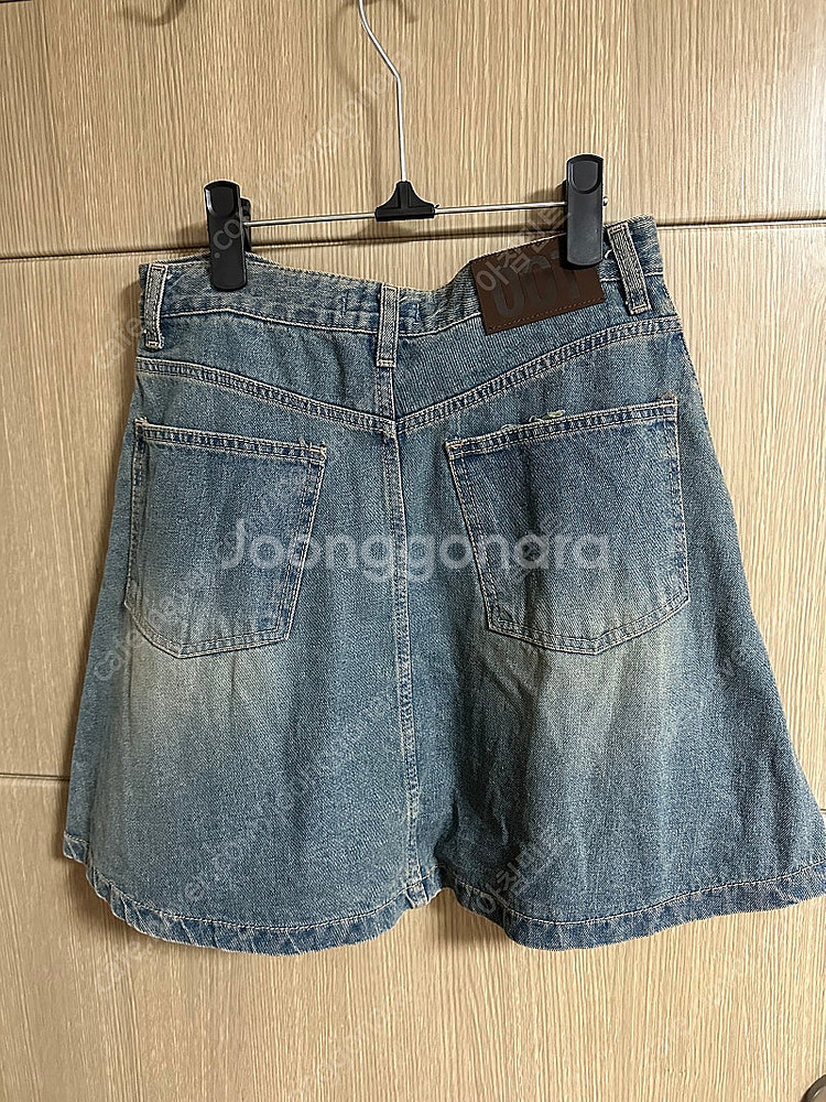 제이어반스 플리츠 테니스 데님 미디 스커트 s 중청 청...--4