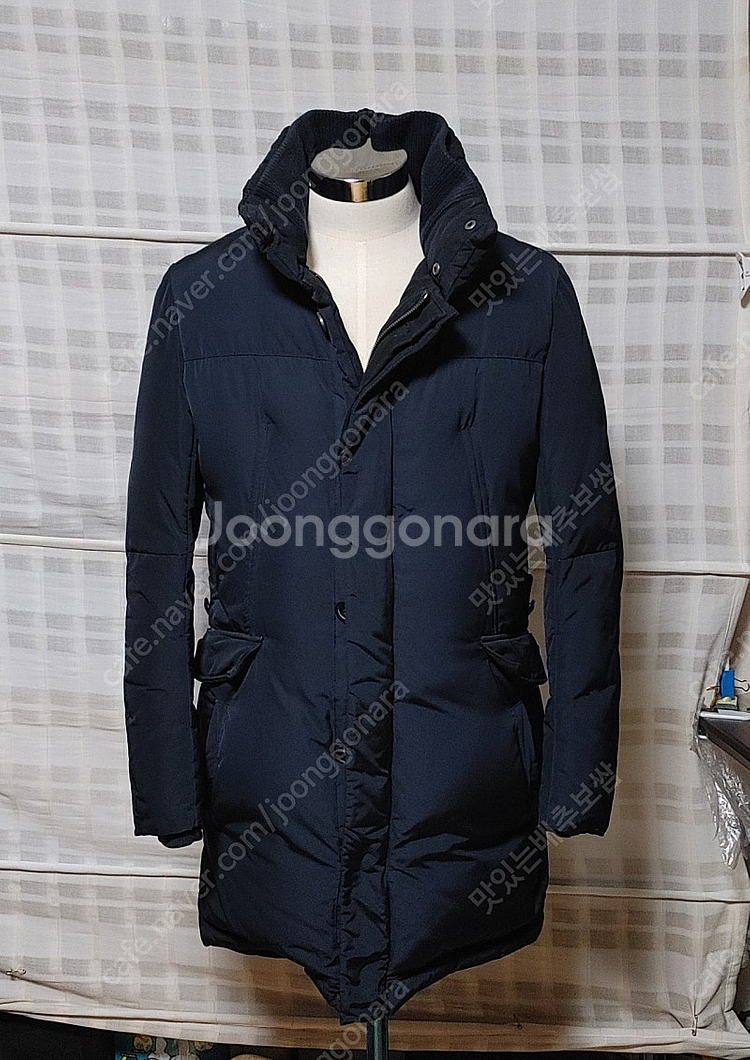 (한섬) 타임옴므 네이비 구스다운 패딩 코트 95--0