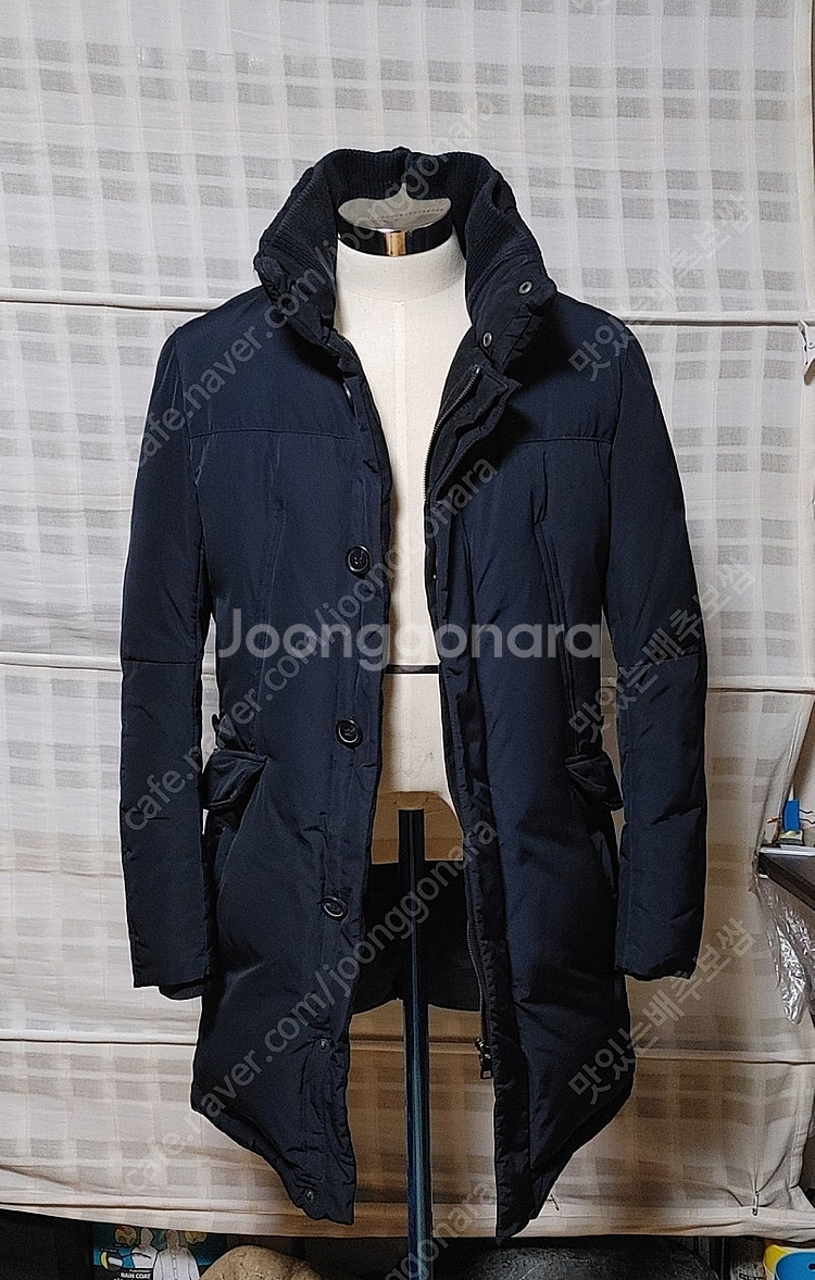 (한섬) 타임옴므 네이비 구스다운 패딩 코트 95--2