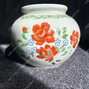 우리나라 옛날 빈티지 장미무늬 항아리 단지 도자기 장식
