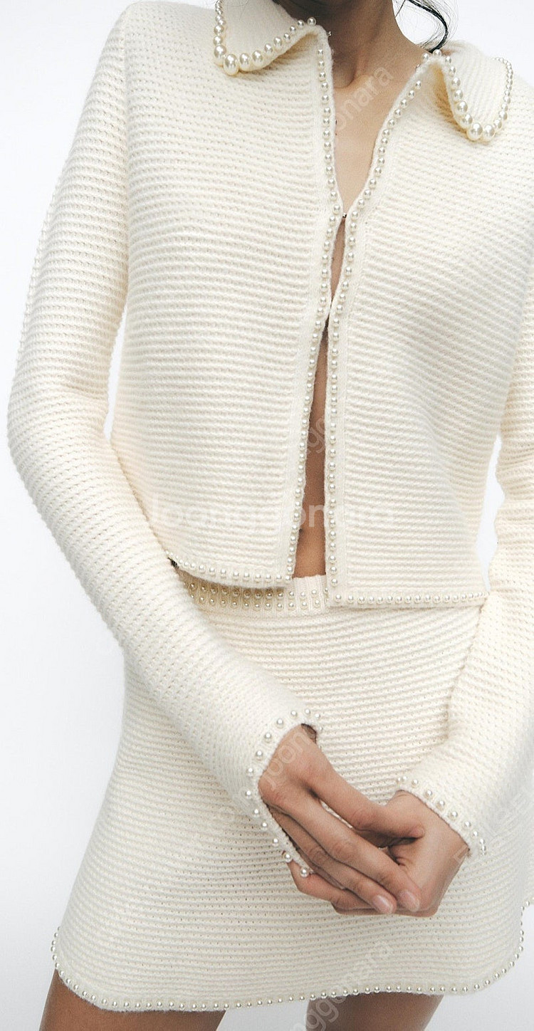 [새상품]ZARA 자라 진주 펄 니트 재킷& 니트셋업--1