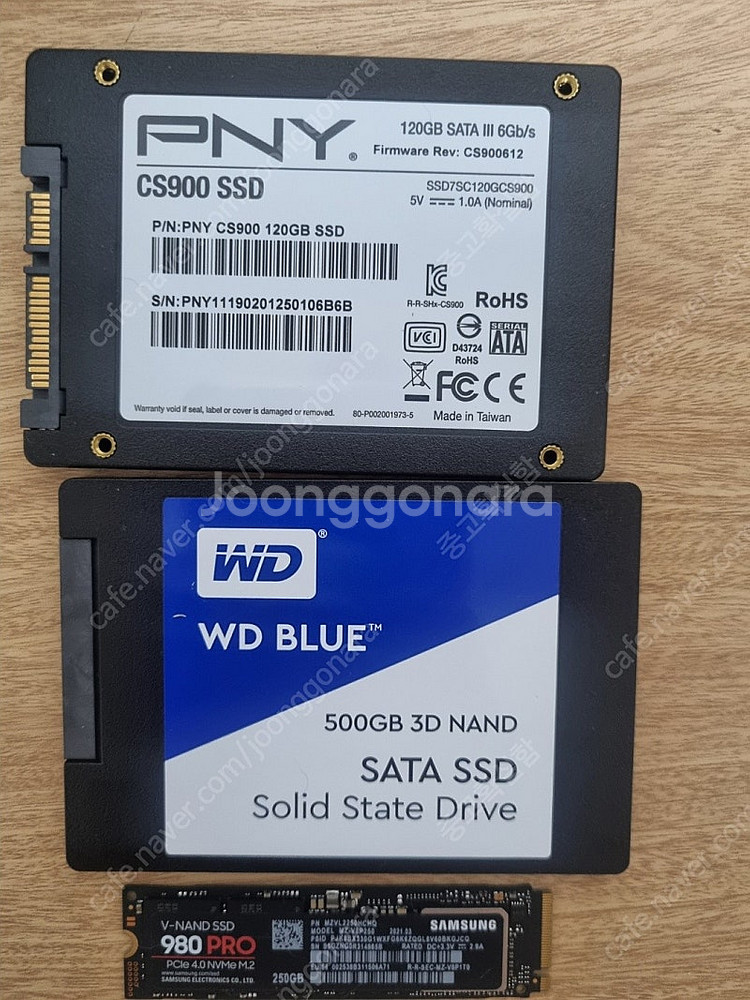 ssd wd 500g / nvme 980pro 250g / pny120g--0