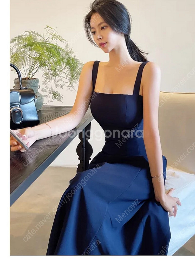 더마농 알뤼르 실루엣 네이비 원피스 드레스--3
