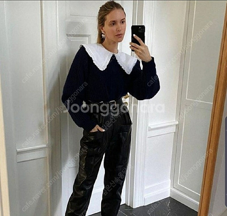 가니 ganni 포플린 화이트 블라우스 새상품 정품--3