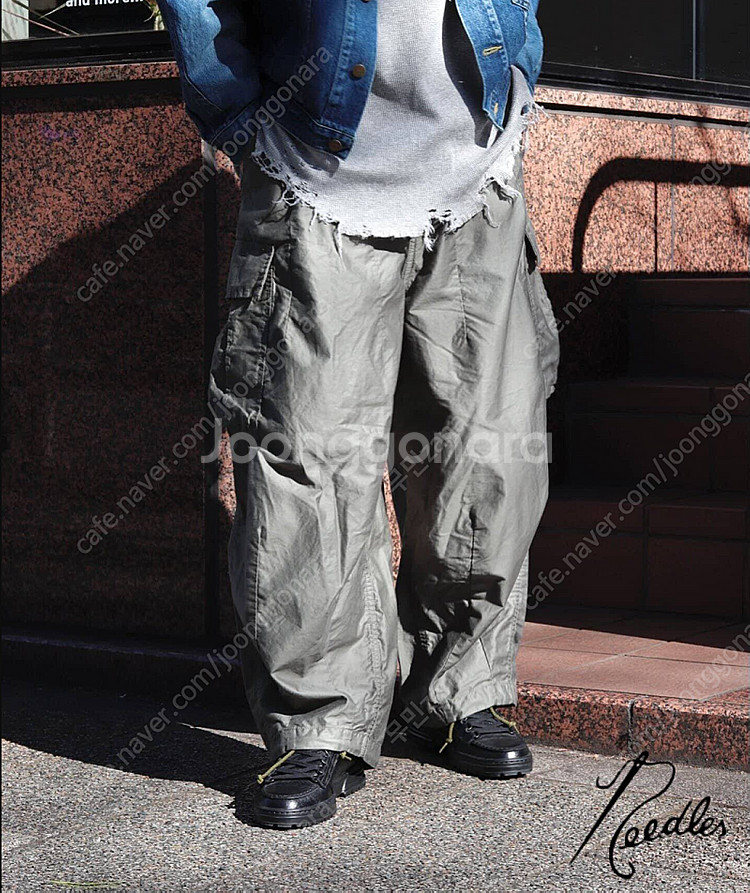 M 새제품) 니들스 H.D. BDU 팬츠 올리브 QV155 PU248A 카고 와이드--6